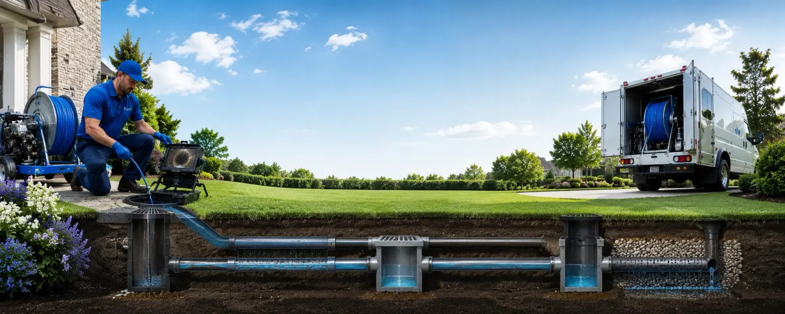 Outdoor drain cleaning information for Elsah, IL